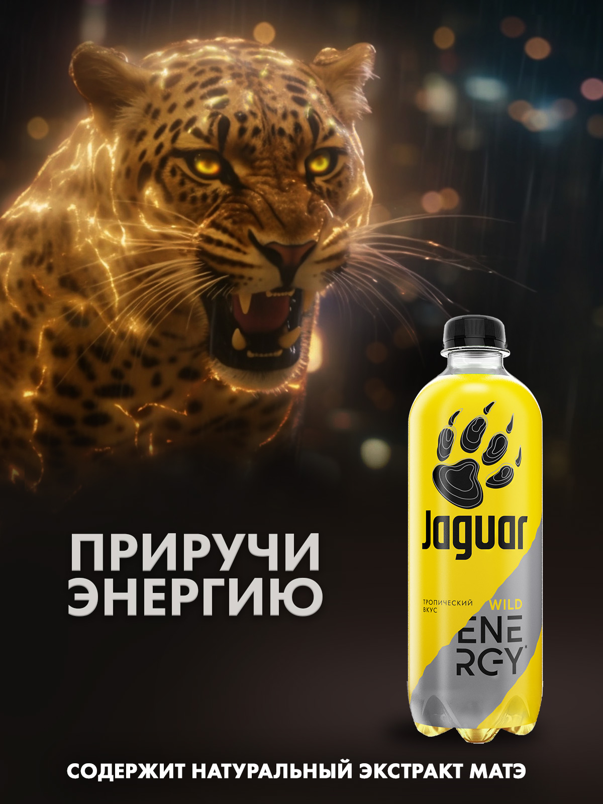 Энергетический напиток Jaguar Wild energy, 0,47 л х 12 шт