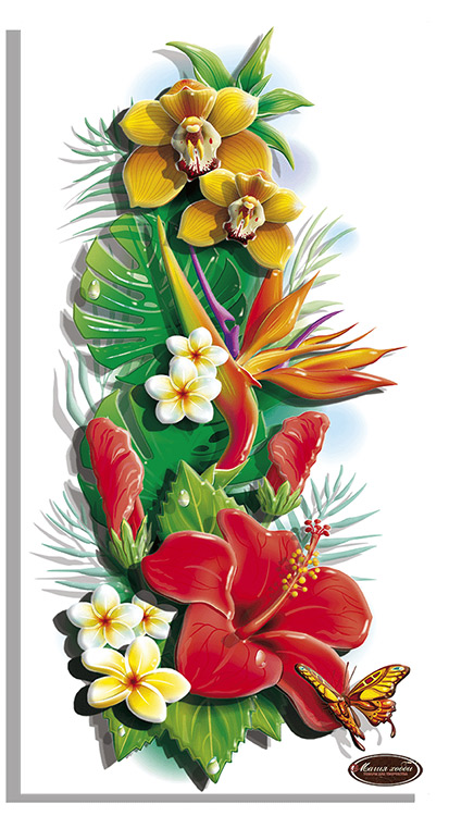 Папертоль «Тропические цветы -3» РТ150319