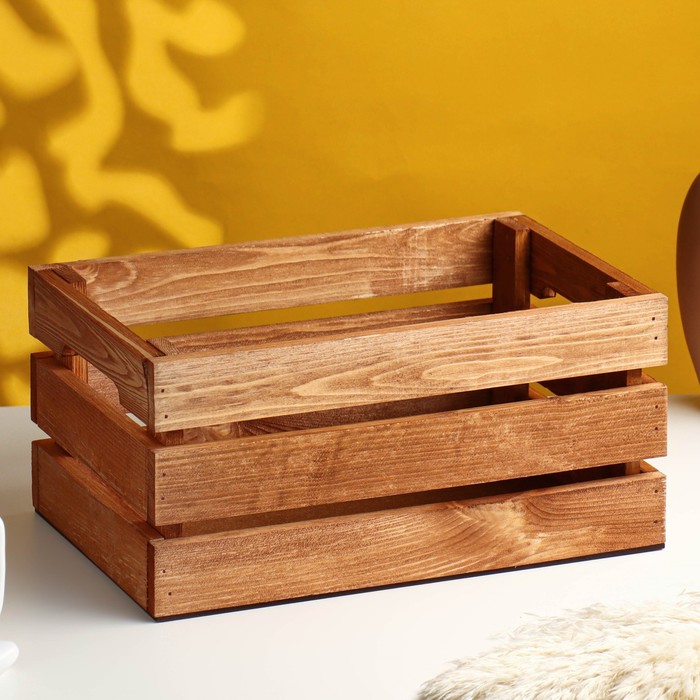 фото Кашпо - ящик деревянный 30х20х14,5 см кедр дарим красиво