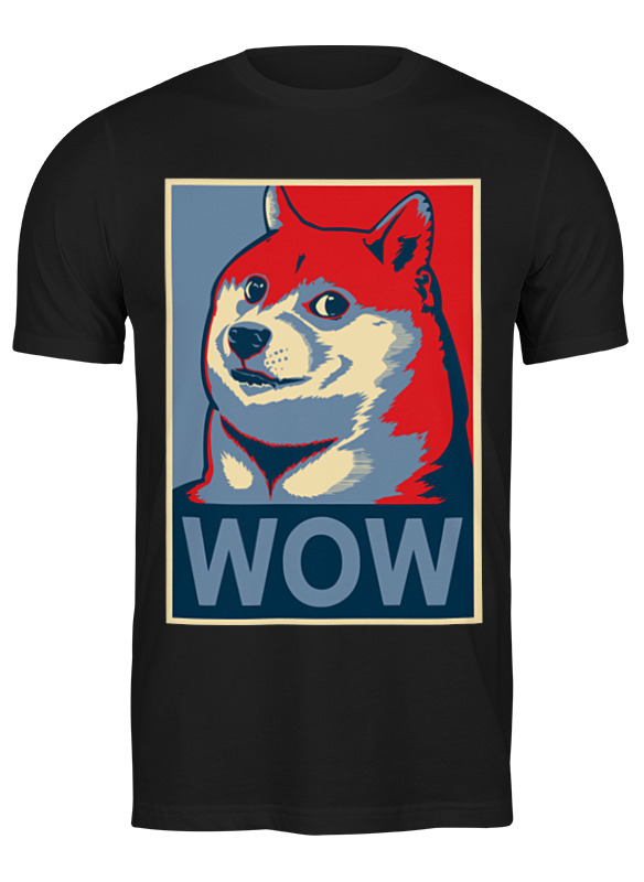 

Футболка мужская Printio Wow doge черная M, Черный, Wow doge