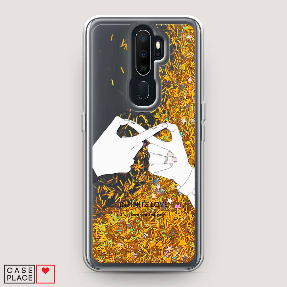 

Жидкий чехол с блестками "Любовь навсегда" на Oppo A5 (2020), 251390-1