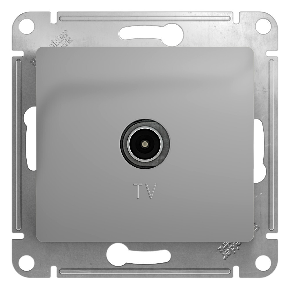 

SE Glossa Алюминий Розетка TV проходная 4DB, Серый, Glossa2_Скрытый_1