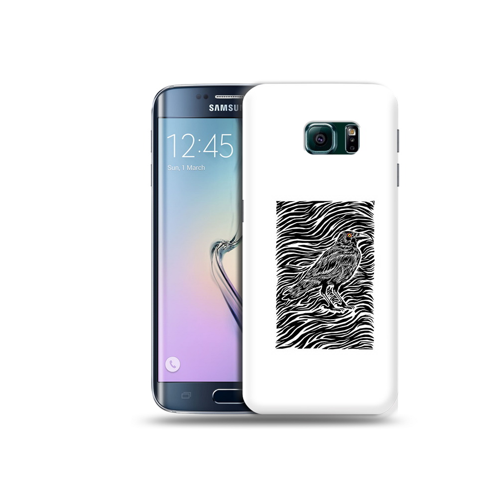 

Чехол MyPads Tocco для Samsung Galaxy S6 Edge ворон в абстракции, Прозрачный, Tocco