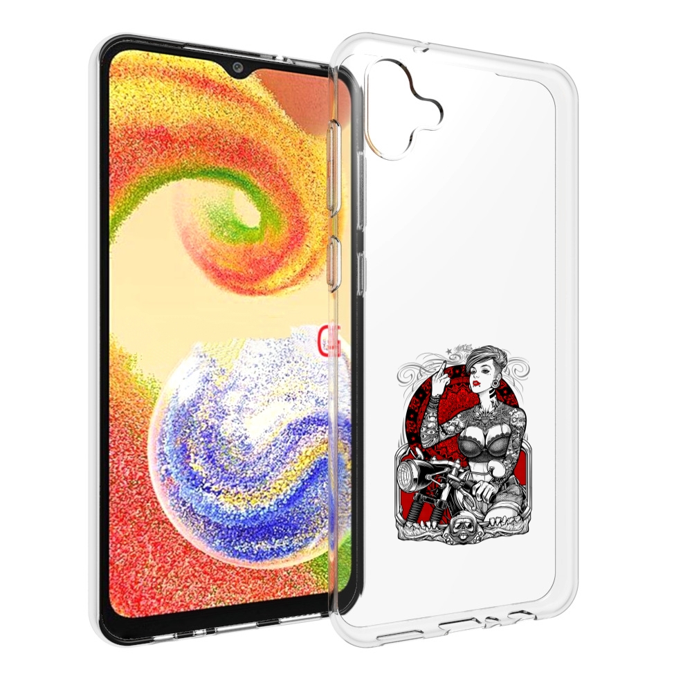 Чехол MyPads девушка на мотоцикле для Samsung Galaxy A04