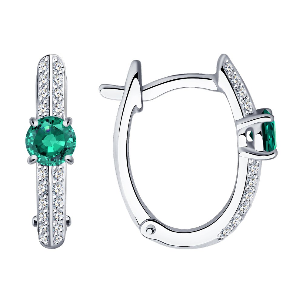 

Серьги из белого золота SOKOLOV Diamonds 3020531-3, бриллиант/изумруд, 3020531-3