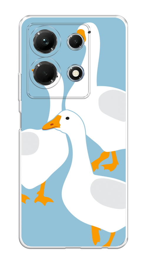 

Чехол на Infinix Note 30 4G "Гусиное трио", Голубой;белый;серый;желтый, 3104650-1
