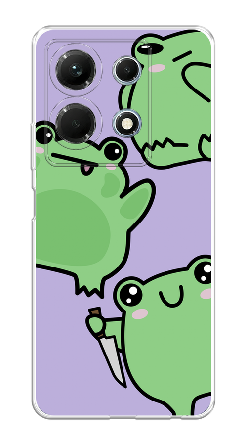

Чехол на Infinix Note 30 4G "Опасные лягушата", Фиолетовый;зеленый;черный, 3104650-1