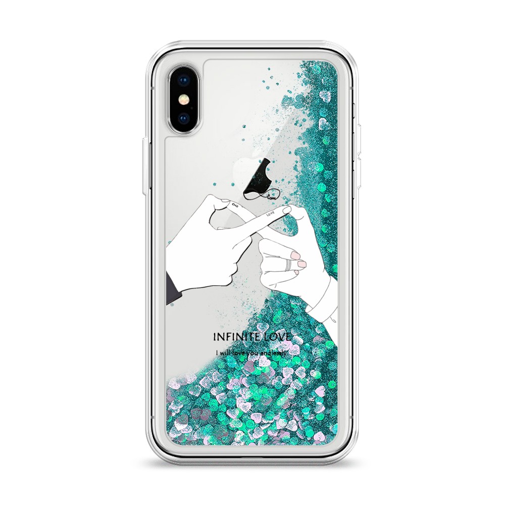 

Жидкий чехол с блестками "Любовь навсегда" на Apple iPhone X (10), 11095-1