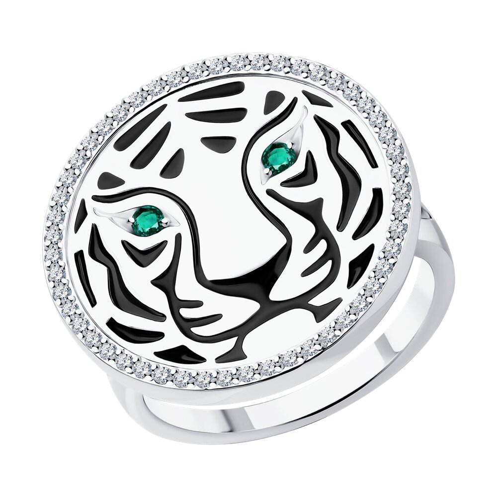 

Кольцо из золота р. , SOKOLOV Diamonds 3010649-3, бриллиант\эмаль\изумруд, 3010649-3