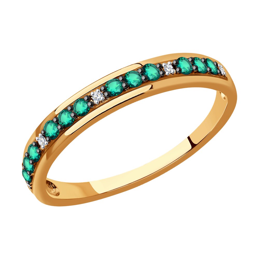 

Кольцо из красного золота р. , SOKOLOV Diamonds 3010631, бриллиант/изумруд, 3010631