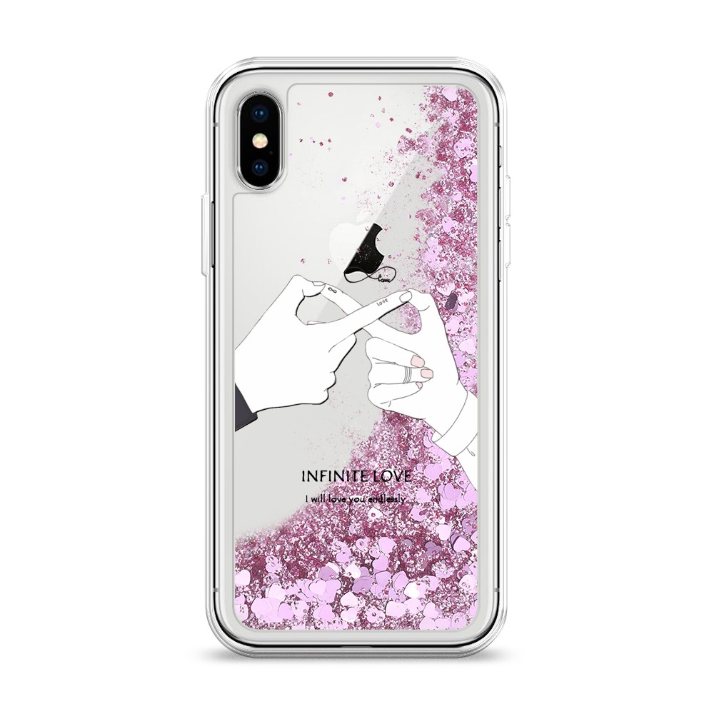 

Жидкий чехол с блестками "Любовь навсегда" на Apple iPhone X (10), 11094-1