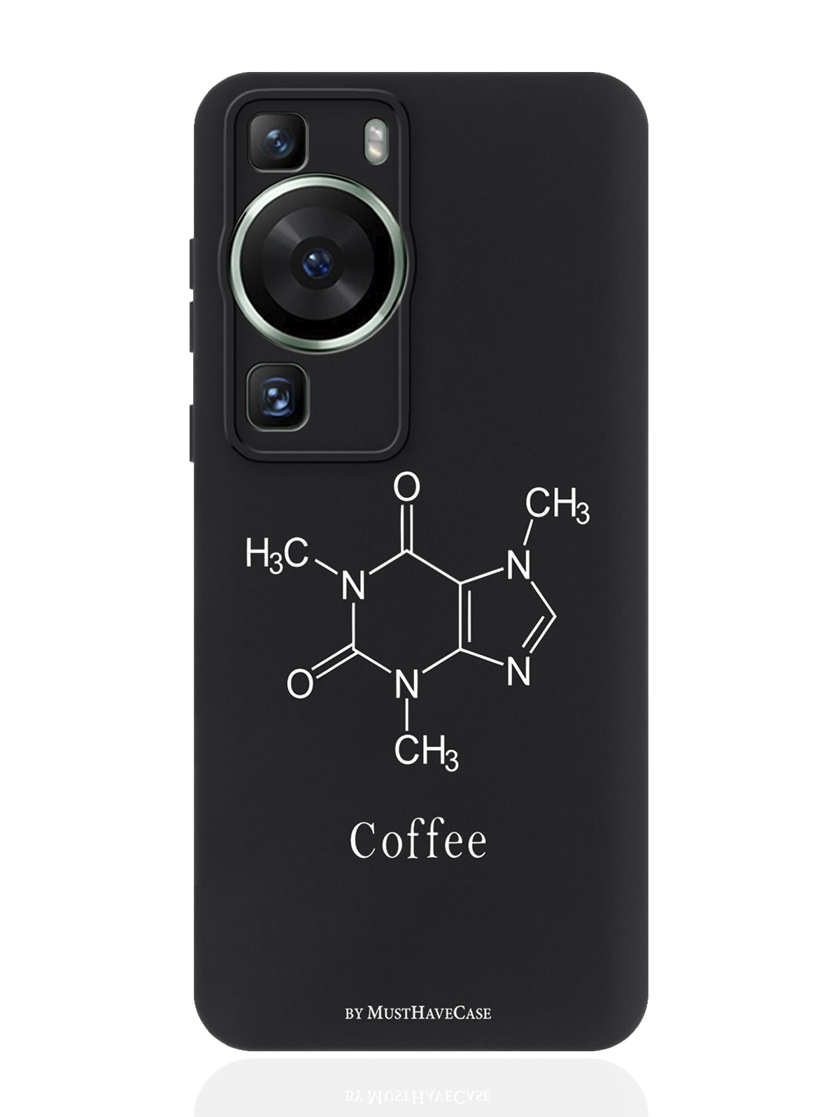 

Чехол для смартфона Huawei P60 черный силиконовый Молекула кофе, Белый, Huawei P60