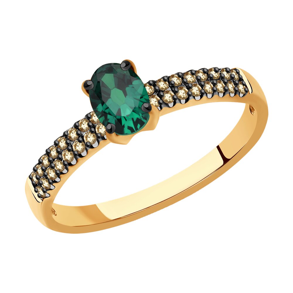 

Кольцо из золота р. 18,5 SOKOLOV Diamonds 3010619, бриллиант\изумруд, 3010619