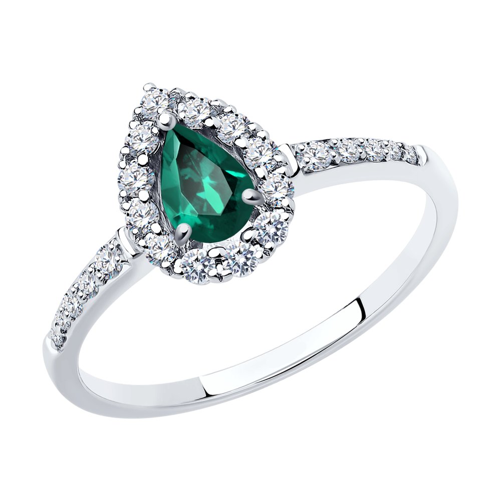 

Кольцо из золота р. 18,5 SOKOLOV Diamonds 3010608-3, бриллиант\изумруд, 3010608-3