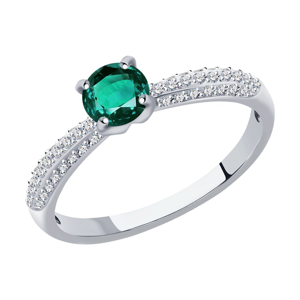 

Кольцо из золота р.  SOKOLOV Diamonds 3010605-3, бриллиант\изумруд, 3010605-3
