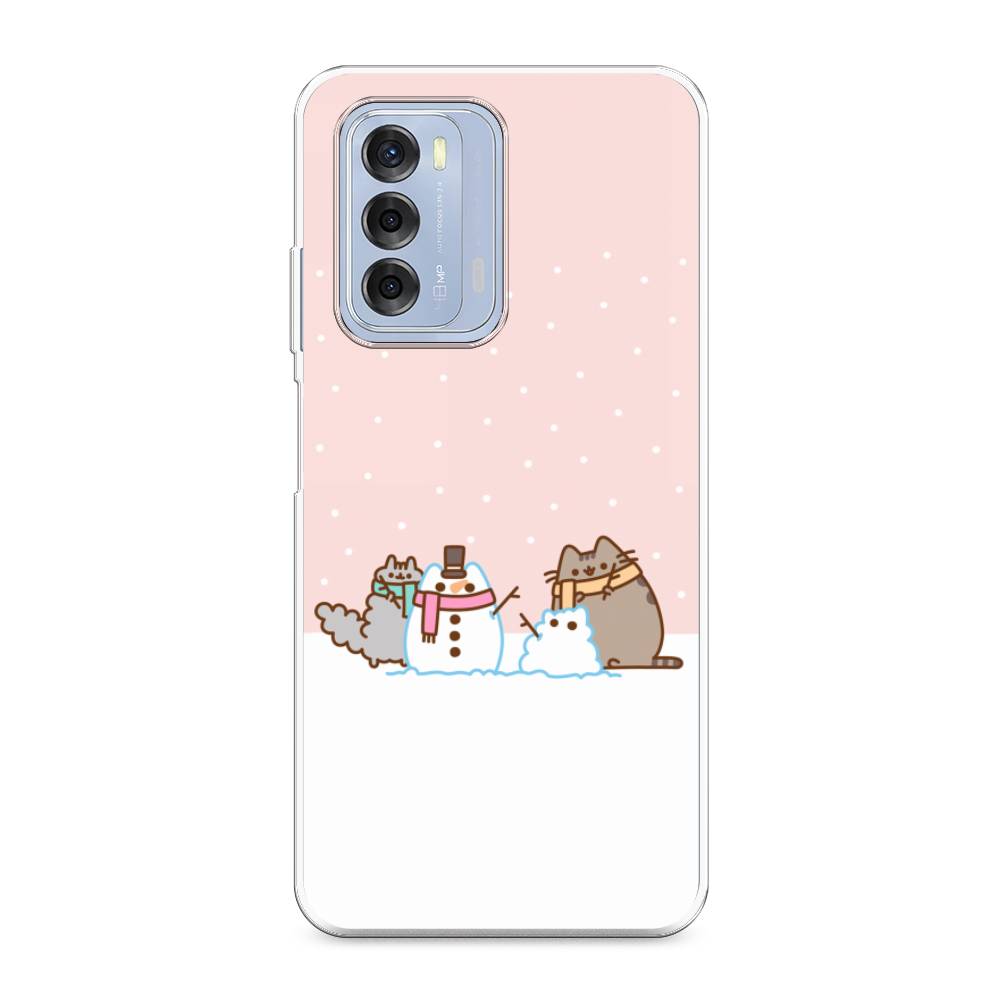 

Чехол для ZTE Blade V40 "Котики в снегу", Розовый;белый;серый, 136150-5