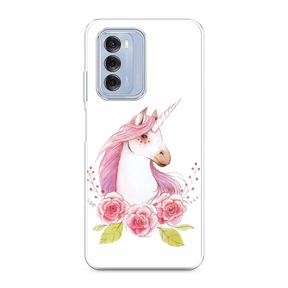 

Чехол на ZTE Blade V40 "Единорог цветы", Белый;розовый;серый, 136150-1