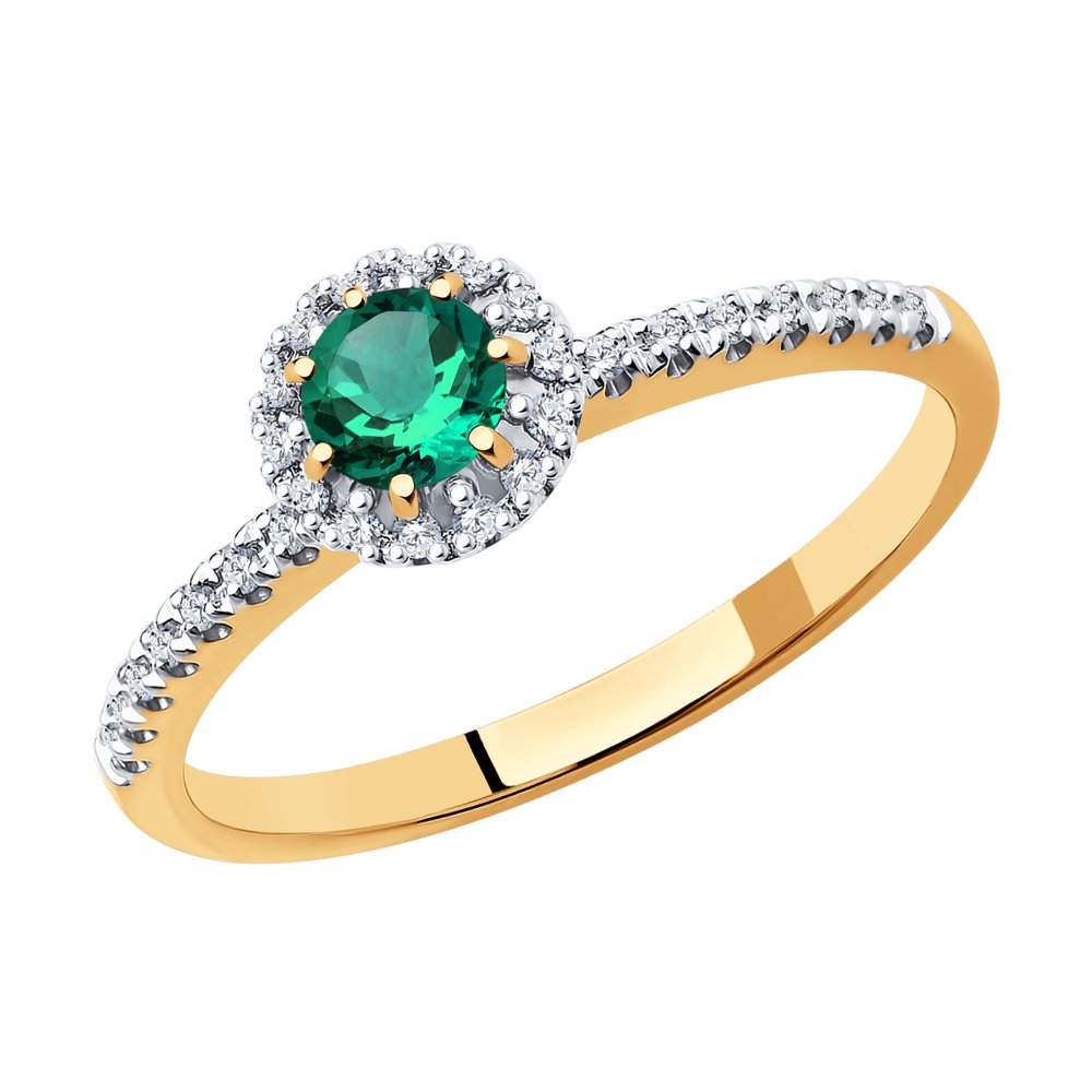 

Кольцо из золота р. 18 SOKOLOV Diamonds 3010593, бриллиант\изумруд, 3010593