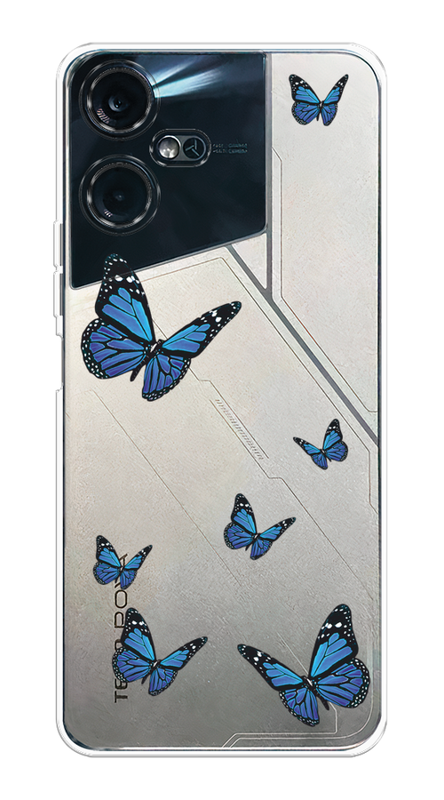 

Чехол на Tecno Pova Neo 3 "Blue butterflies", Синий;черный, 304450-1