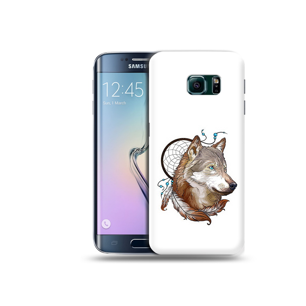 

Чехол MyPads Tocco для Samsung Galaxy S6 Edge волк и ловец снов, Прозрачный, Tocco