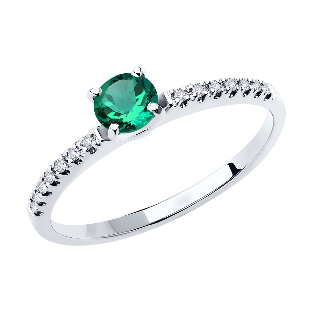 

Кольцо из золота р. 17,5 SOKOLOV Diamonds 3010589-3, бриллиант\изумруд, 3010589-3