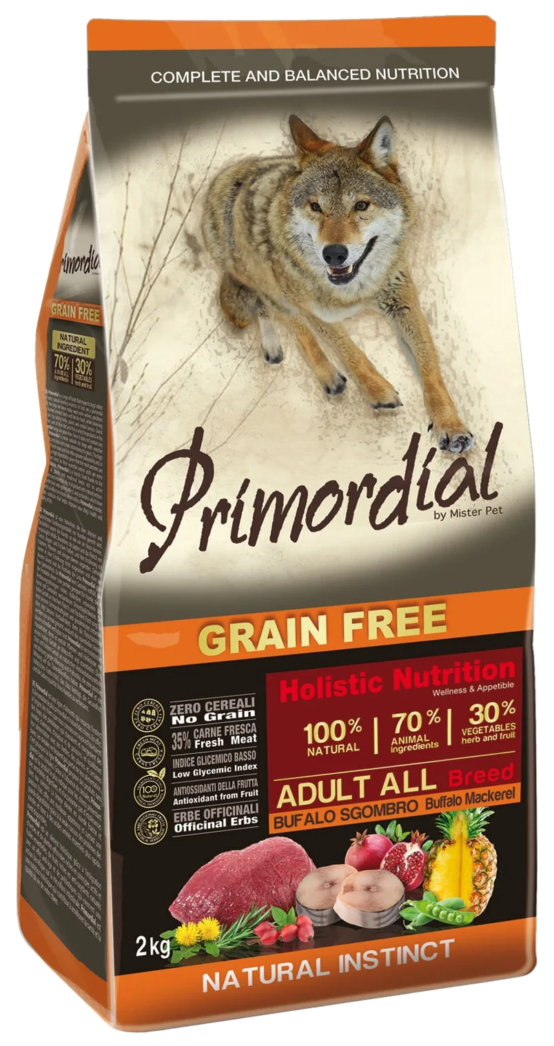 

PRIMORDIAL PRIMORDIAL ADULT ALL BREED беззерновой для взрослых собак всех пород с буйволом