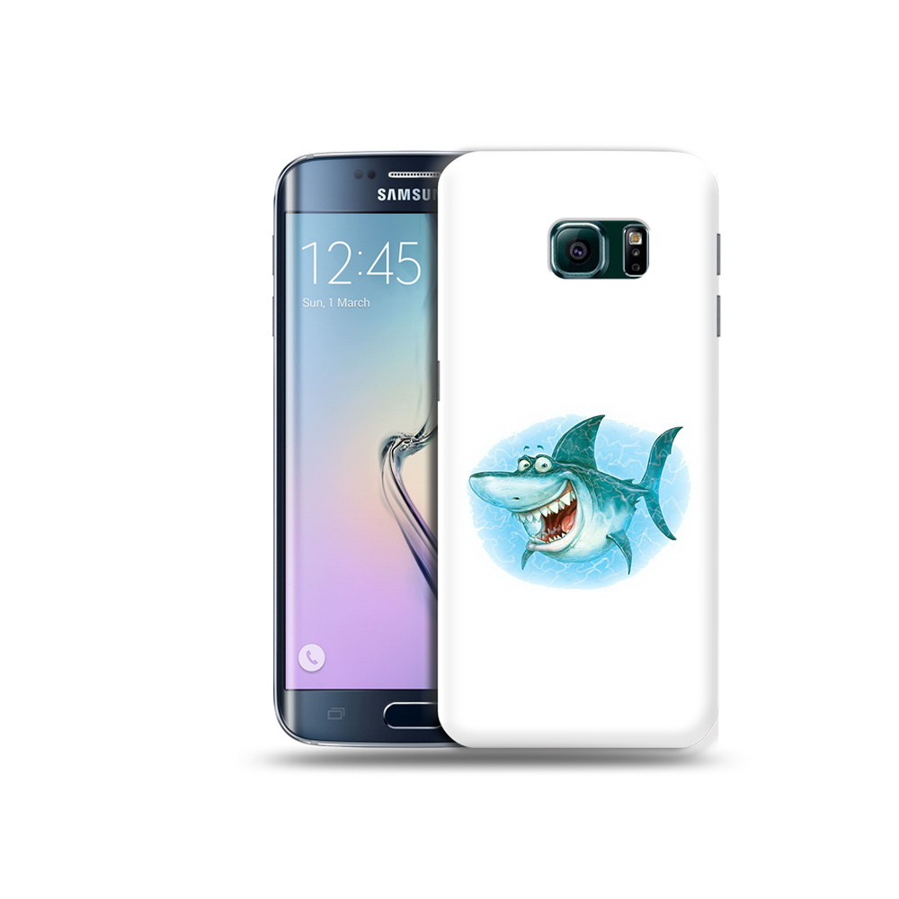 

Чехол MyPads Tocco для Samsung Galaxy S6 Edge веселая акула, Прозрачный, Tocco