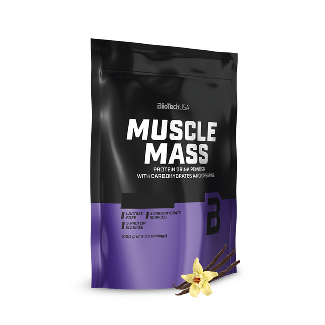 Гейнер BioTechUSA Muscle Mass 1000 г, ваниль