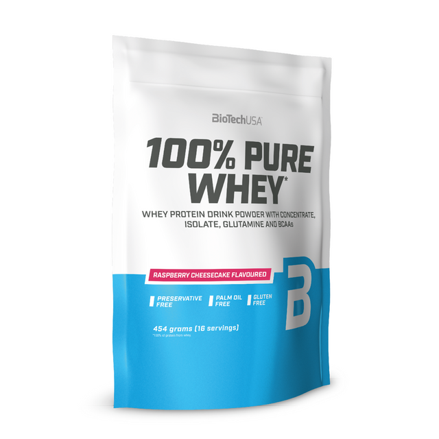 

Протеин BioTechUSA 100% Pure Whey 454 г, малиновый чизкейк, 100% Pure Whey