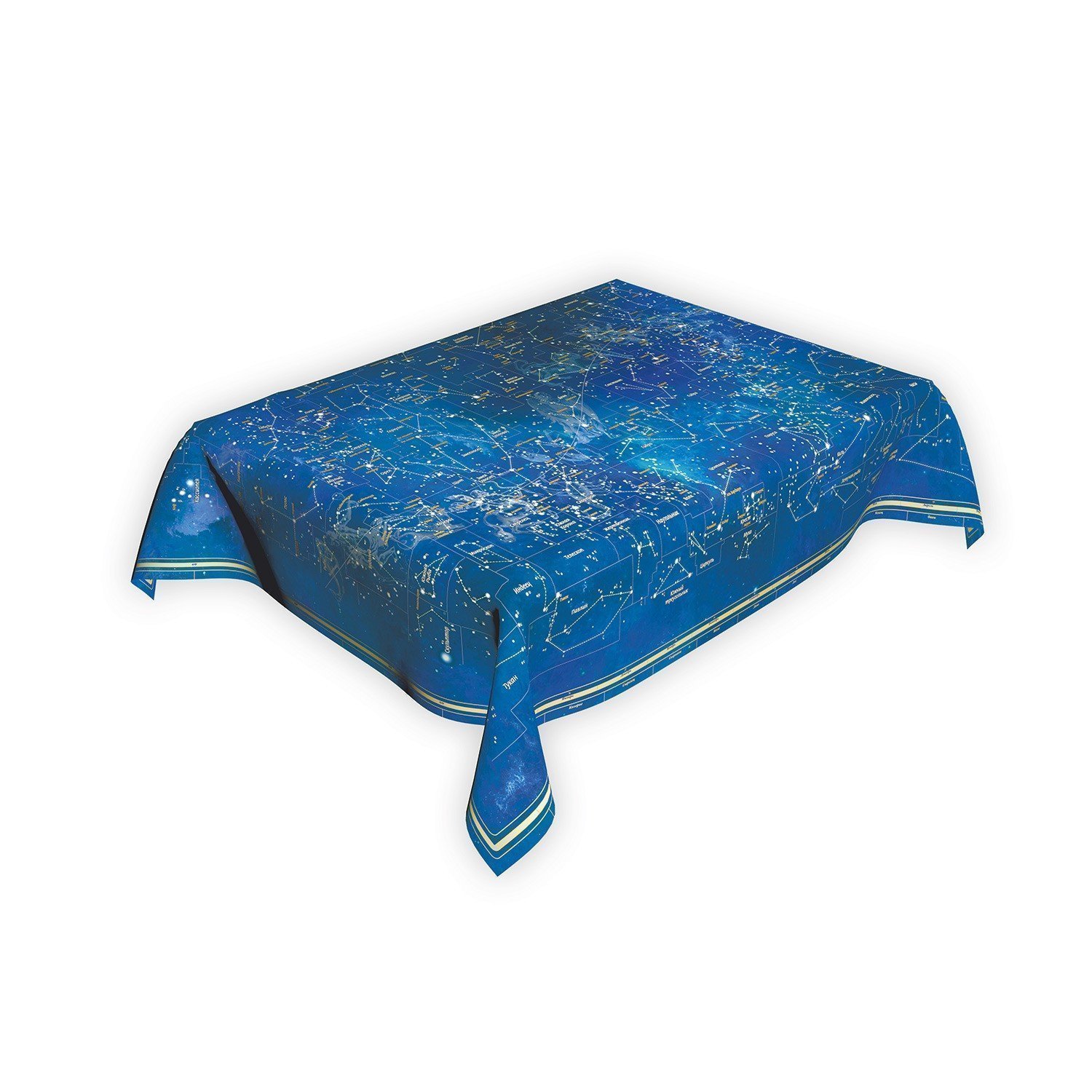 фото Скатерть непромокаемая "карта звёздное небо" синяя, 220*145 см globusoff