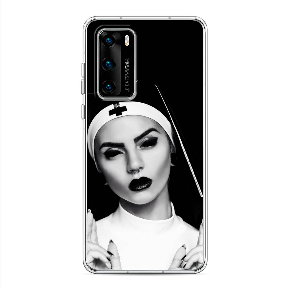

Чехол Awog на Huawei P40 "Черная монашка", Серый;черный, 610850-9