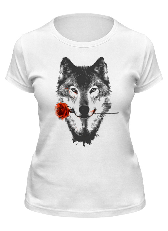 

Футболка женская Printio Wolf&rose белая M, Белый, Wolf&rose