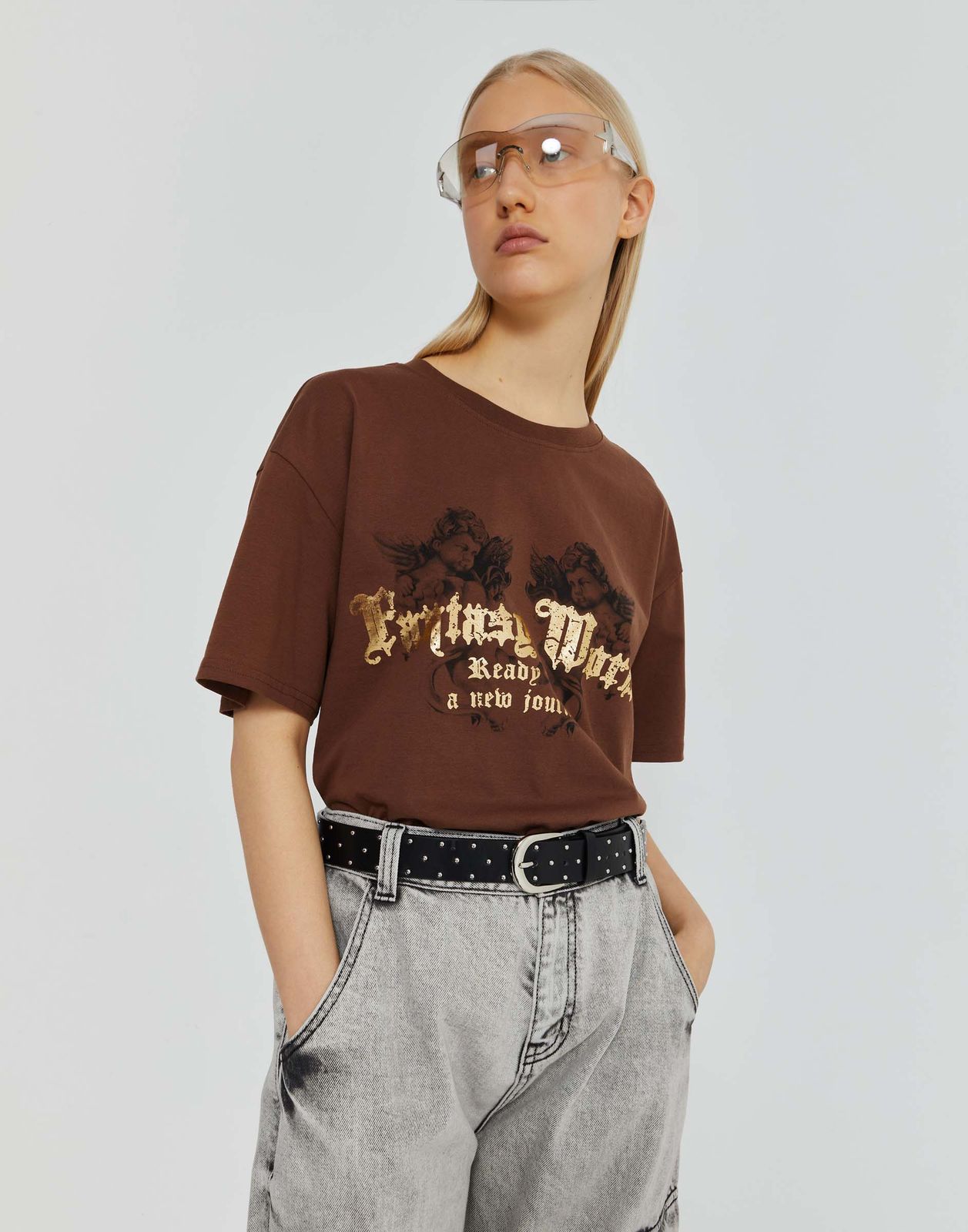 

Футболка детская Gloria Jeans GKT023962, коричневый, 146, GKT023962