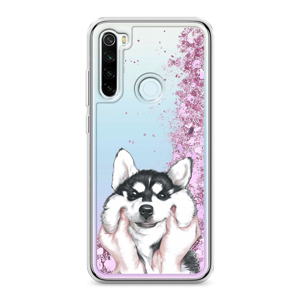 

Жидкий чехол с блестками "Щечки хаски" на Xiaomi Redmi Note 8T