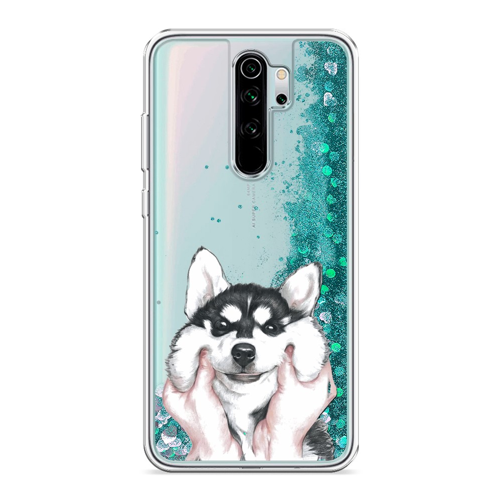 

Жидкий чехол с блестками "Щечки хаски" на Xiaomi Redmi Note 8 Pro, 36695-1