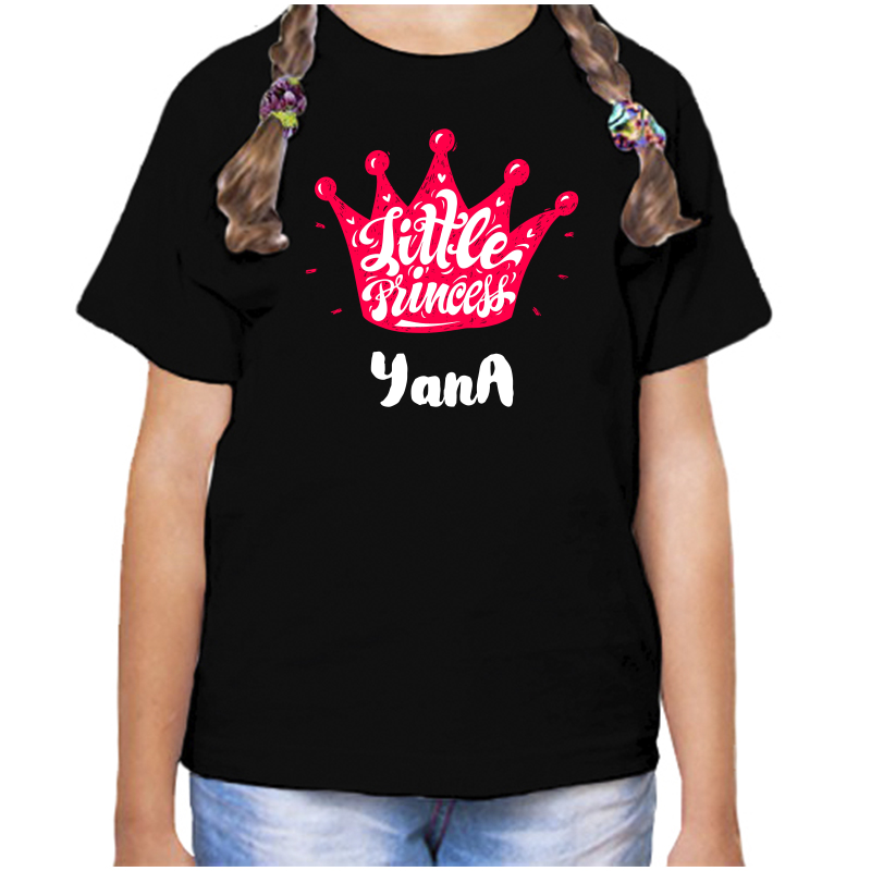 

Футболка девочке черная 34 р-р little princess яна, Черный, fdd_little_princess_yana