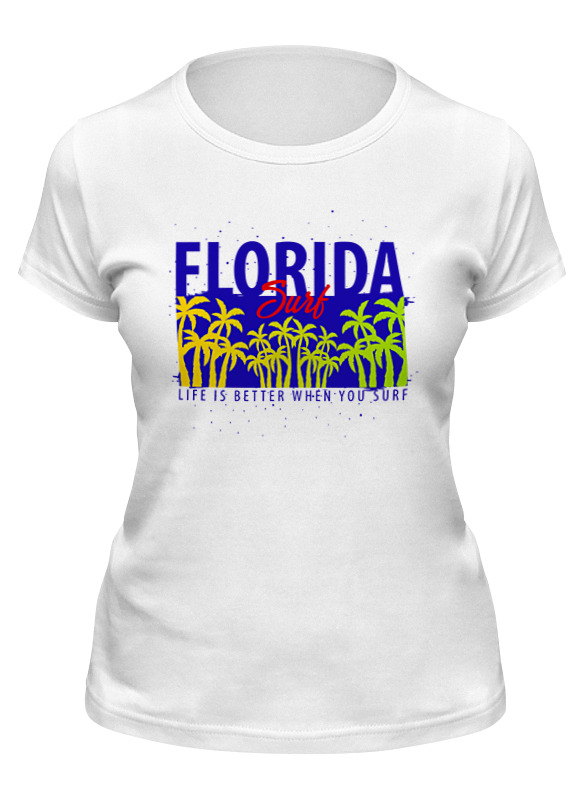 

Футболка женская Printio Florida белая S, Белый, Florida