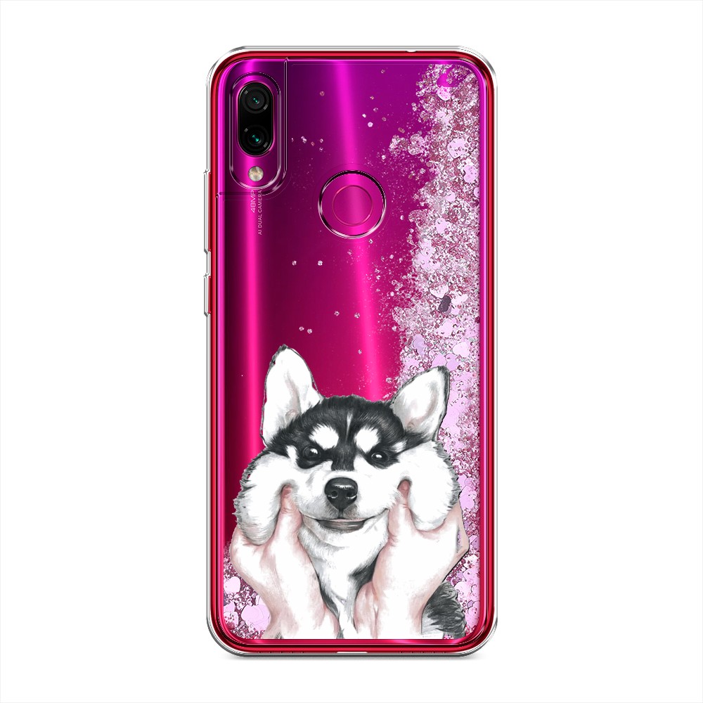 

Жидкий чехол с блестками "Щечки хаски" на Xiaomi Redmi Note 7