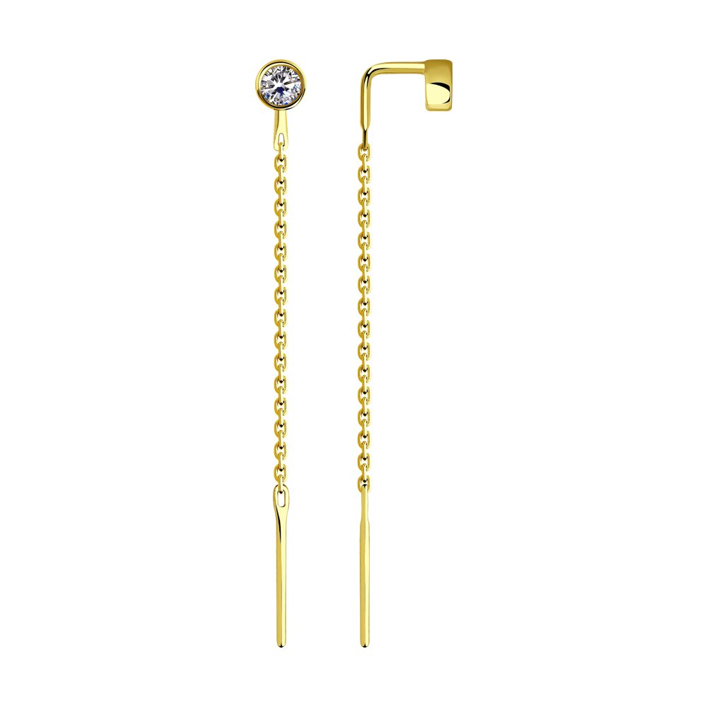 

Серьги из желтого золота Diamant 53-123-00503-1, фианит, 53-123-00503-1