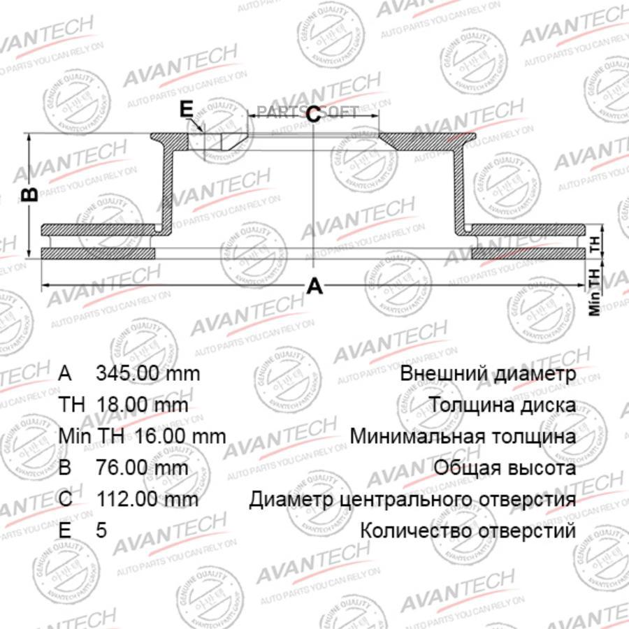 

Диск Тормозной AVANTECH арт. BR0269S