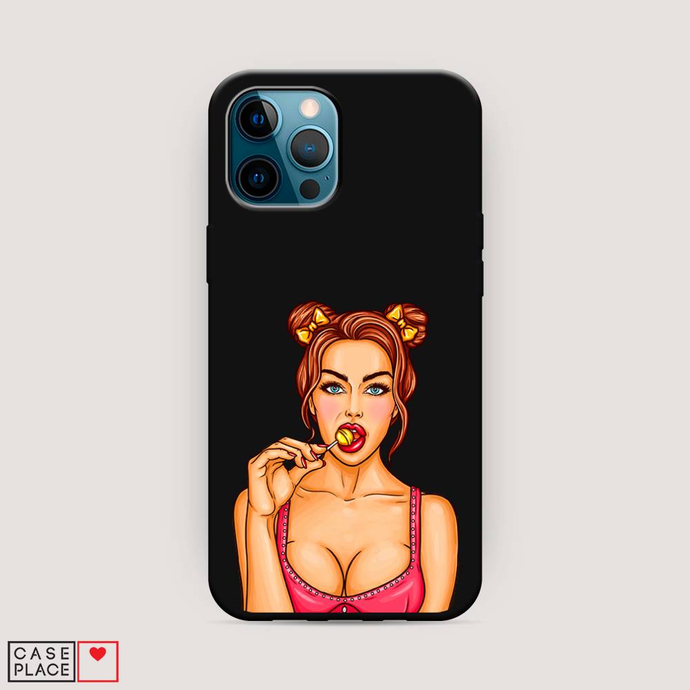 фото Матовый силиконовый чехол "вкусный леденец" на apple iphone 12 pro awog