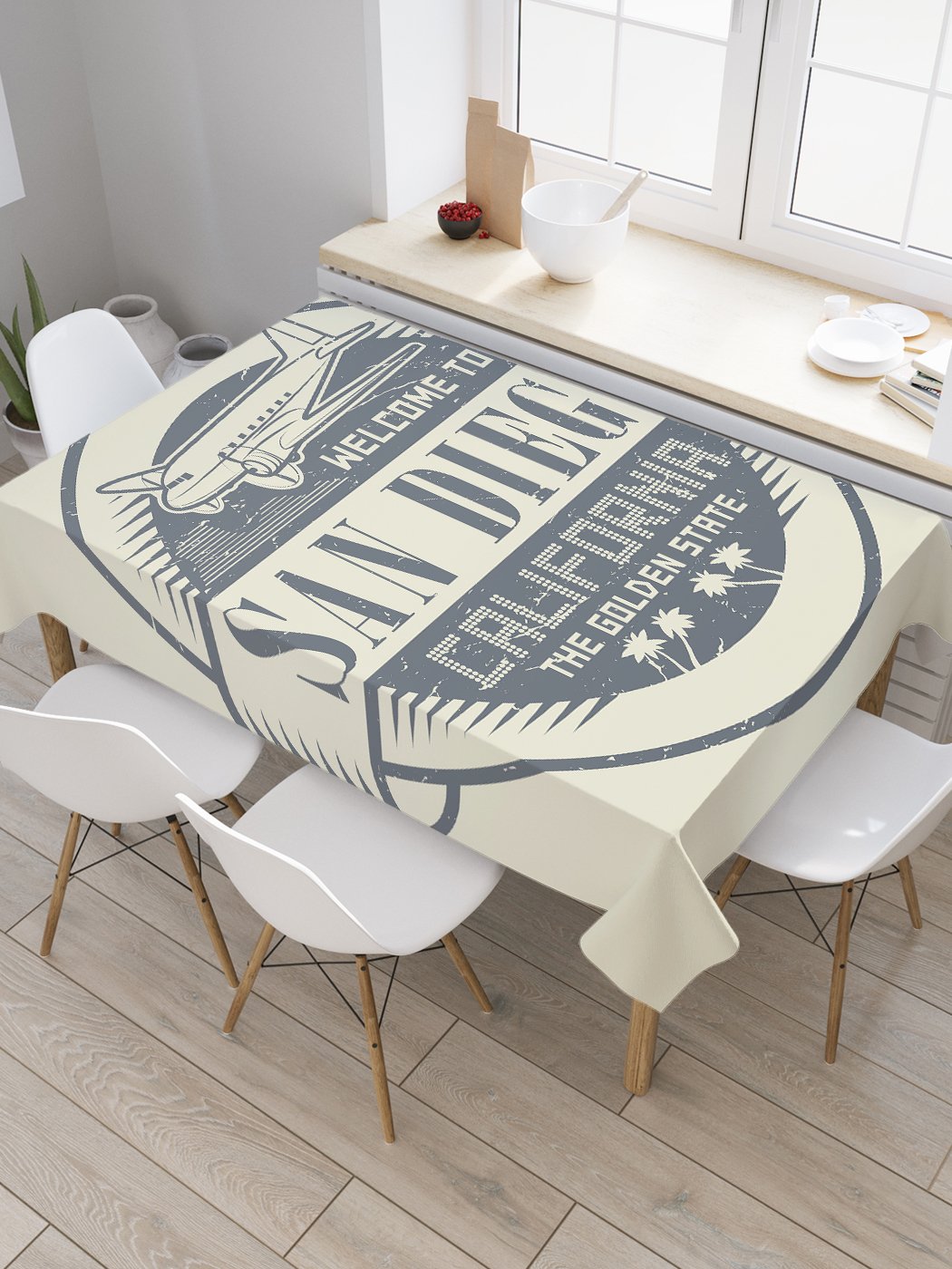 

Скатерть прямоугольная JoyArty "Золотой штат калифорния" из сатена, 120x145 см, Зеленый, Золотой штат калифорния