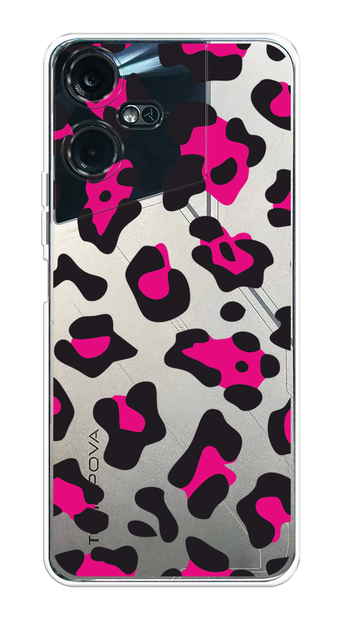 

Чехол на Tecno Pova Neo 3 "Pink cow spots", Черный;розовый, 304450-1