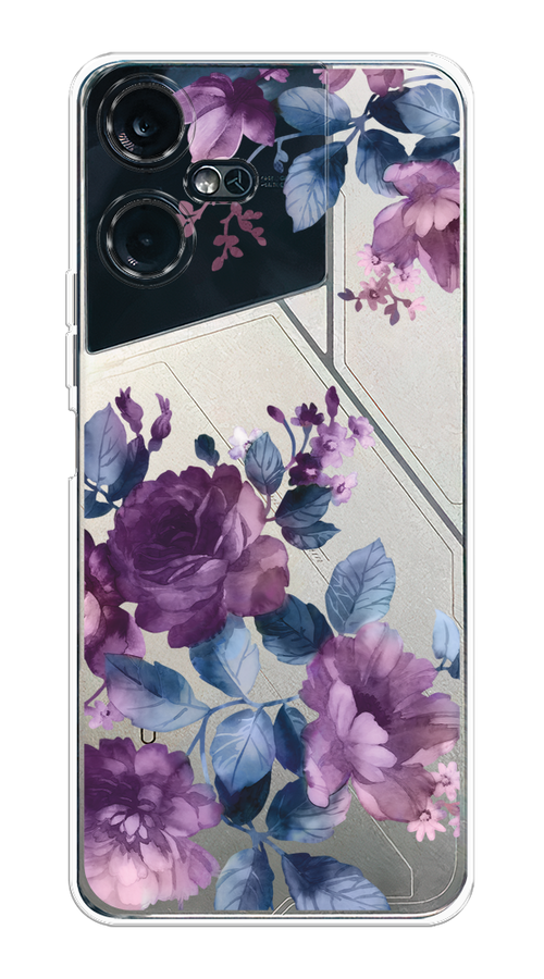 

Чехол на Tecno Pova Neo 3 "Purple Blossoms", Синий;фиолетовый, 304450-1