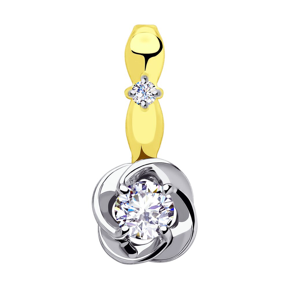 Кулон из желтого золота Diamant 53-130-00209-1, фианит