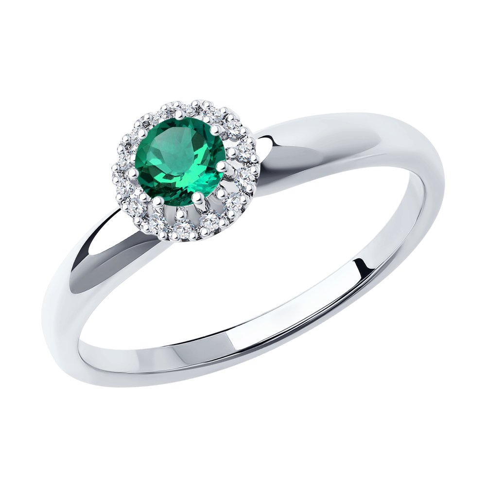 

Кольцо из золота р. 18 SOKOLOV Diamonds 3010587-3, бриллиант\изумруд, 3010587-3