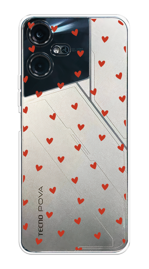 

Чехол на Tecno Pova Neo 3 "Red hearts", Красный;прозрачный, 304450-1