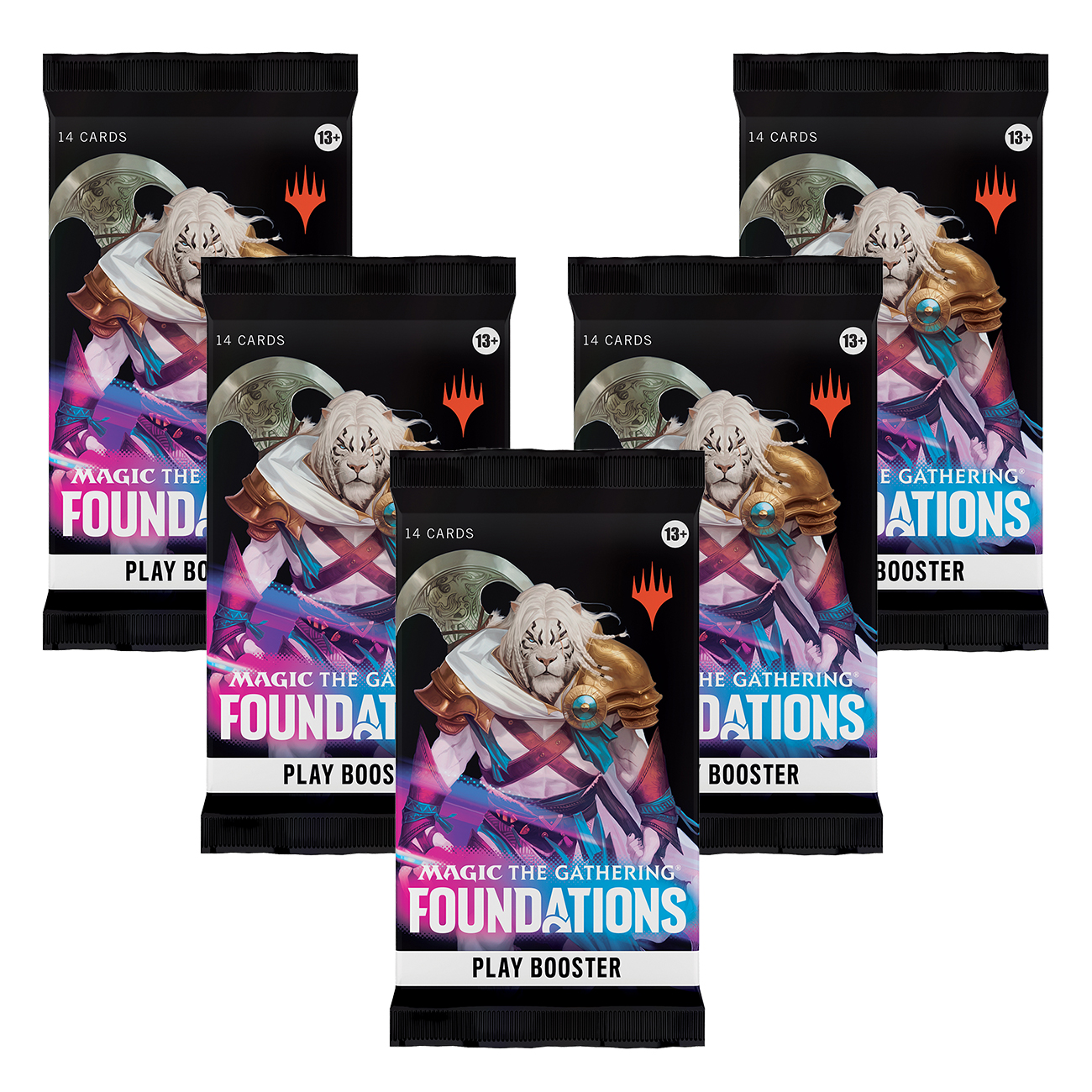 

Настольная игра Magic The Gathering: 5 play-бустеров MTG издания Foundations англ, MTG