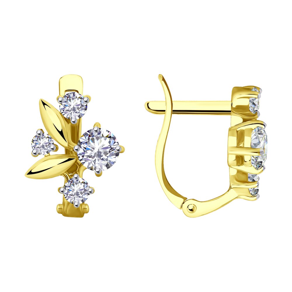

Серьги из желтого золота Diamant 53-120-01251-1, фианит, 53-120-01251-1