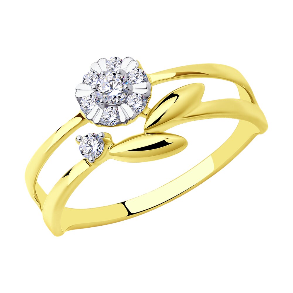 

Кольцо из желтого золота р. , Diamant 53-110-01274-1, фианит, 53-110-01274-1
